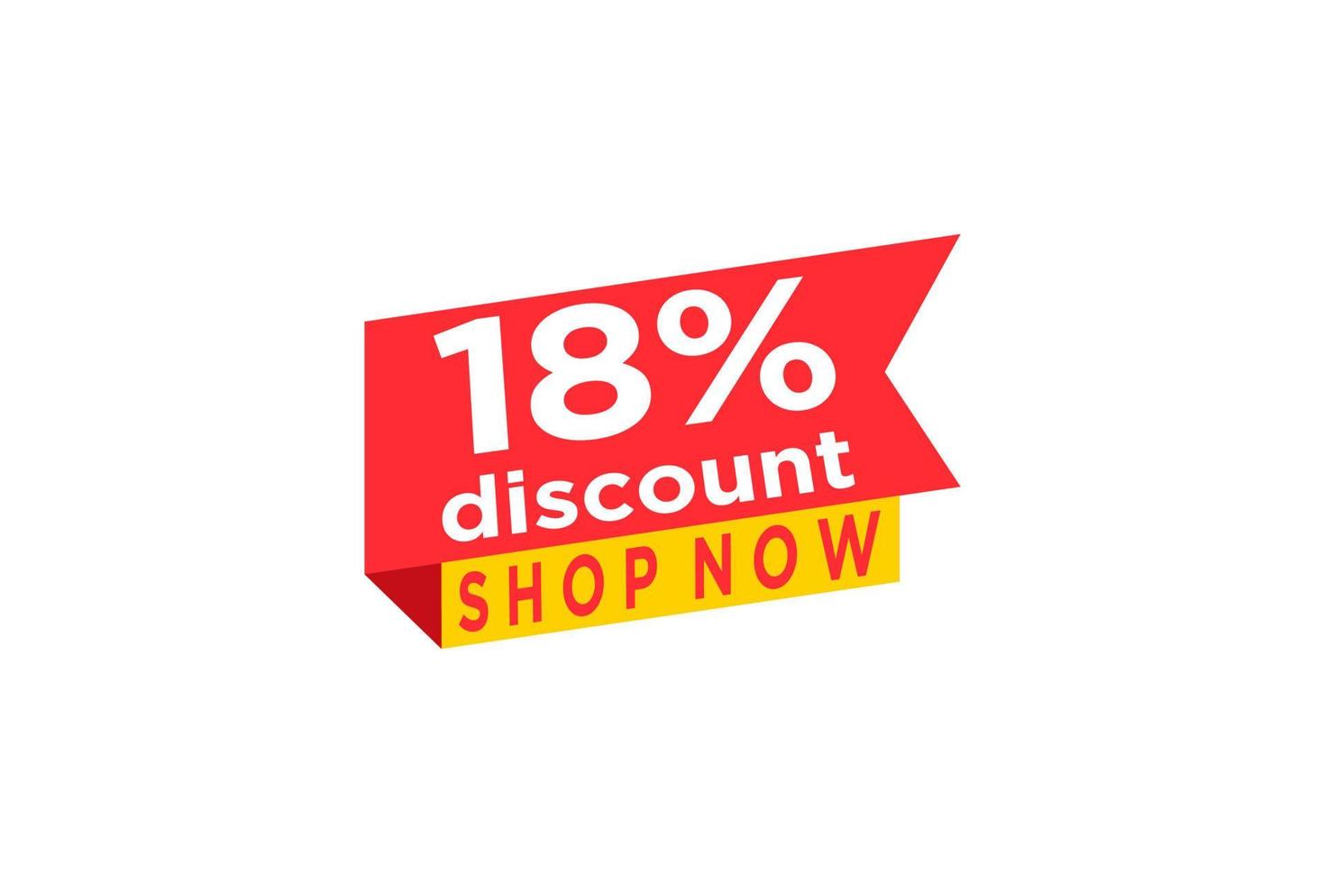 18 discount, Sales Vector badges for Labels, , Stickers, Banners, Tags, Web Stickers, New offer. Discount origami sign banner.