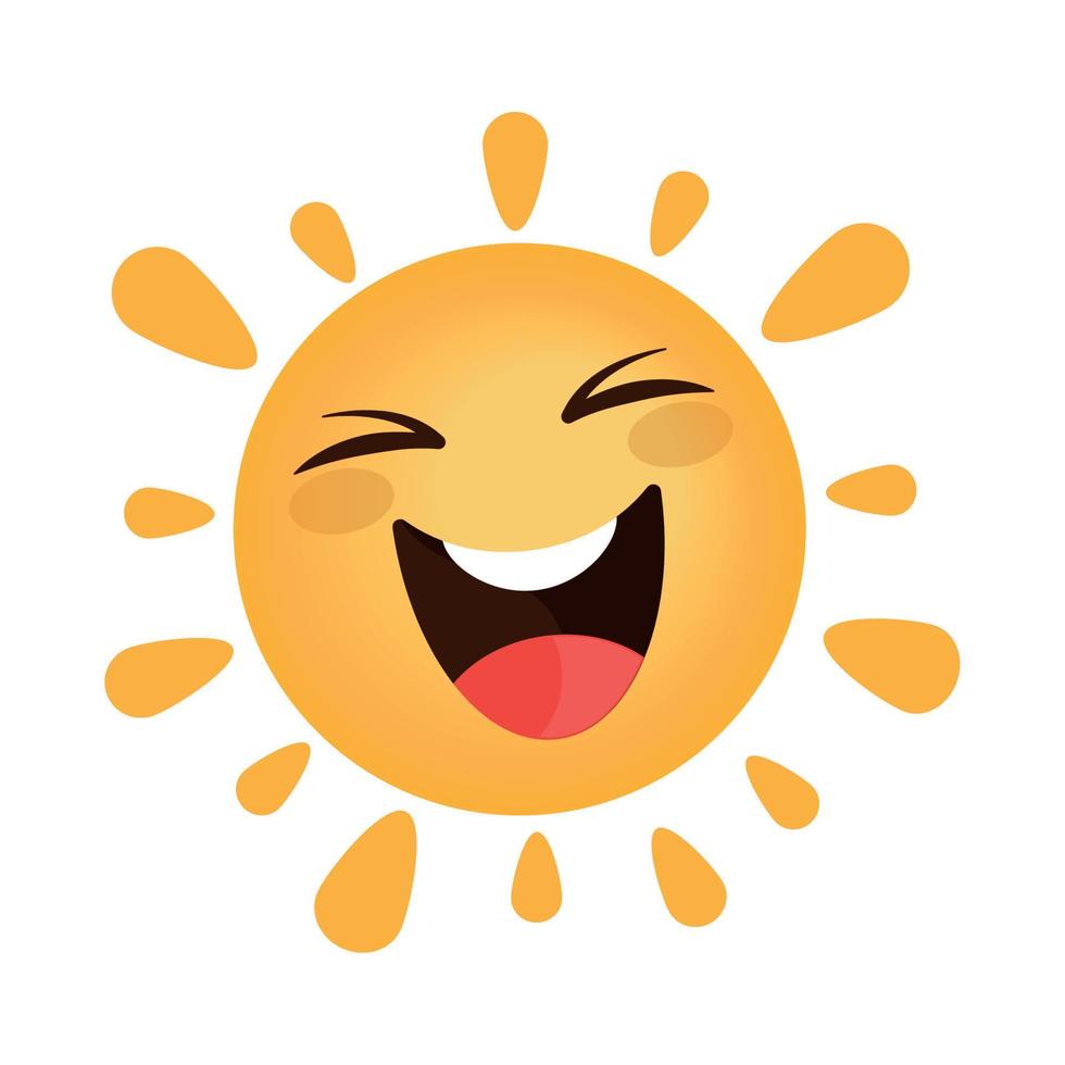 excited sun smiling emoji vector