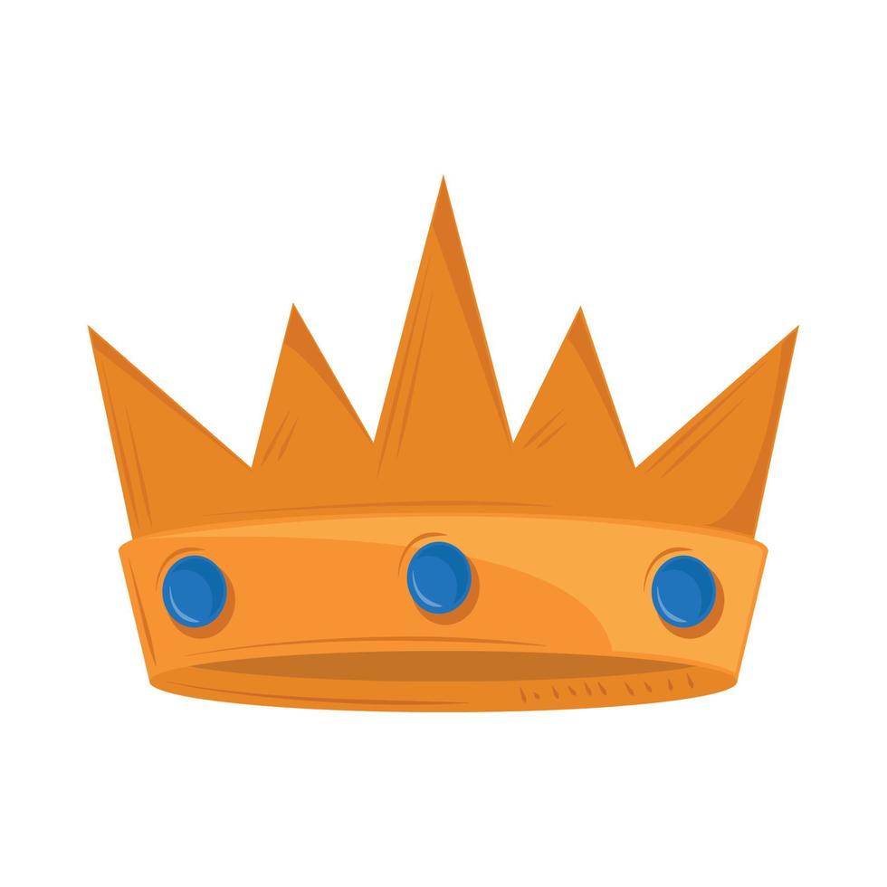 golden crown flat icon vector
