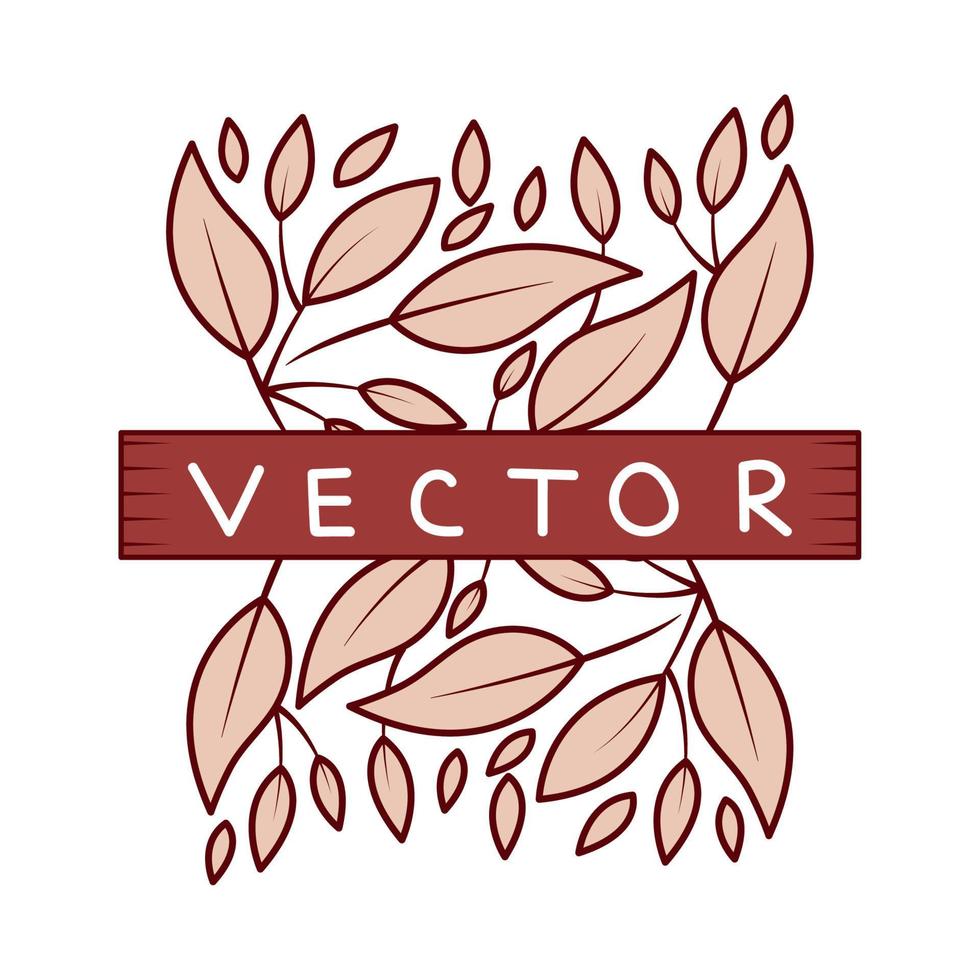 línea de etiqueta vectorial floral vector