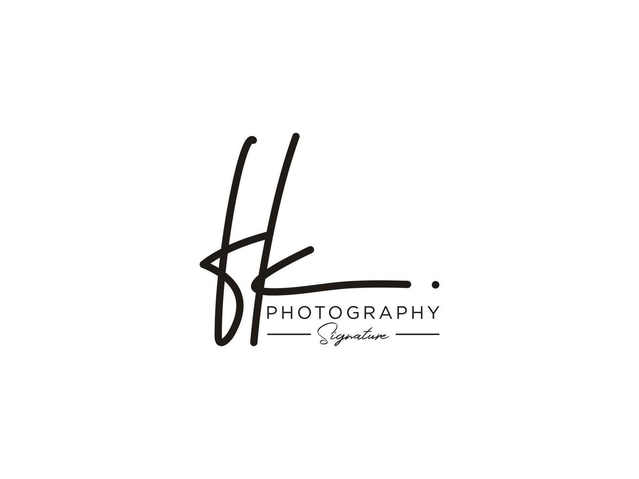Letter FK Signature Logo Template Vector