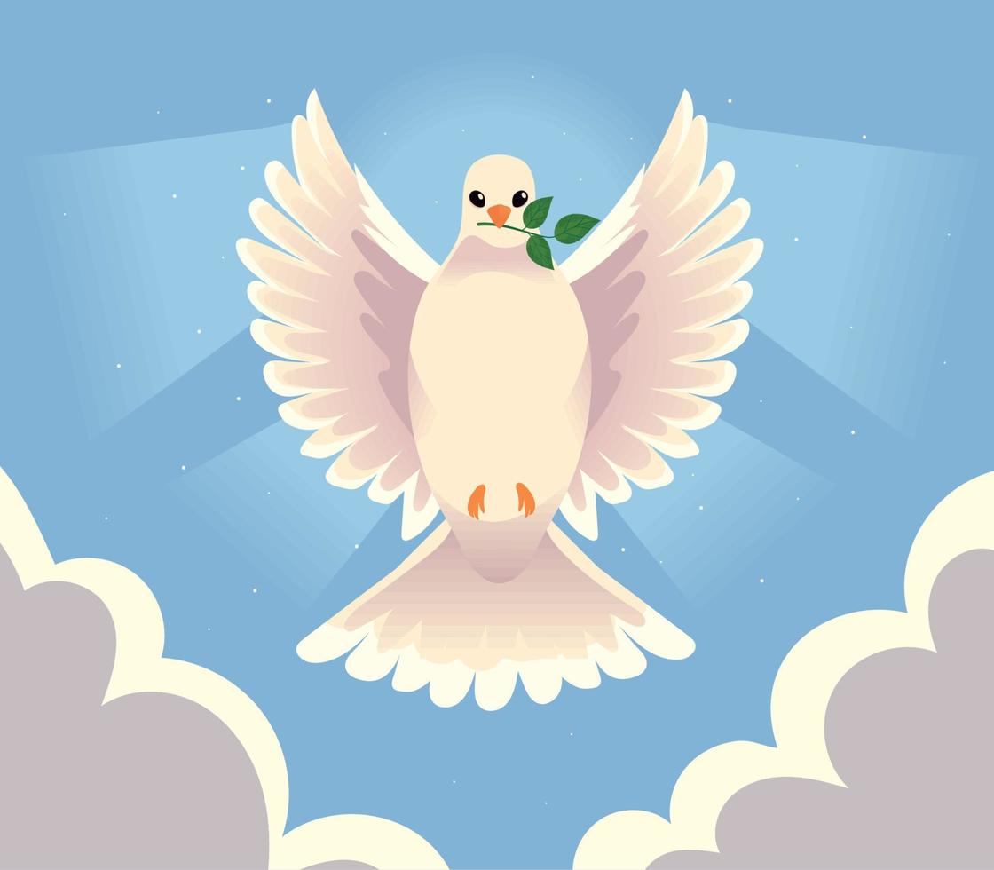 peace dove in sky vector