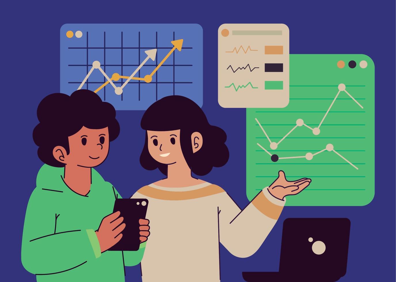 people digital marketing vector