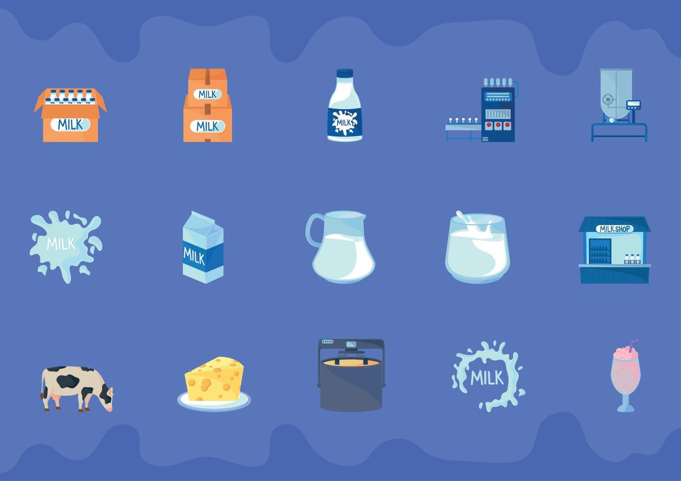 icons milk industry vector