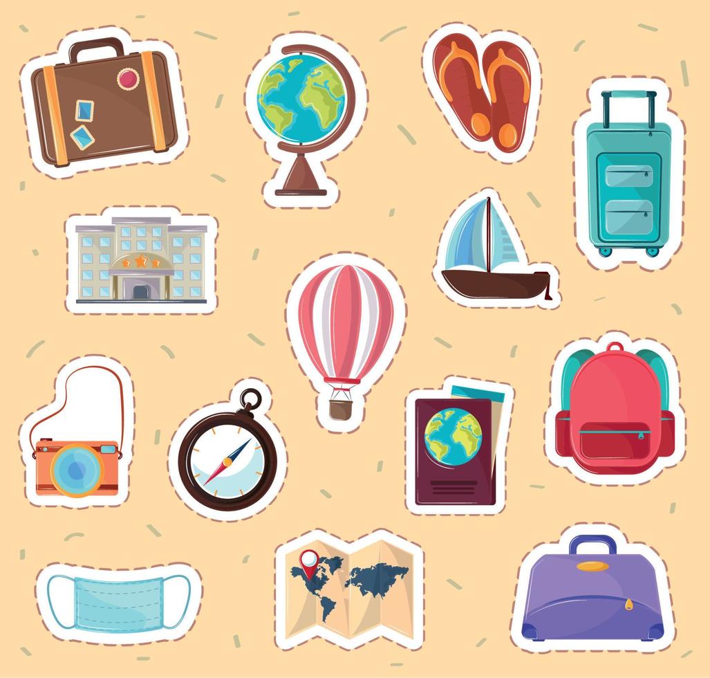 conjunto de viaje y viaje vector