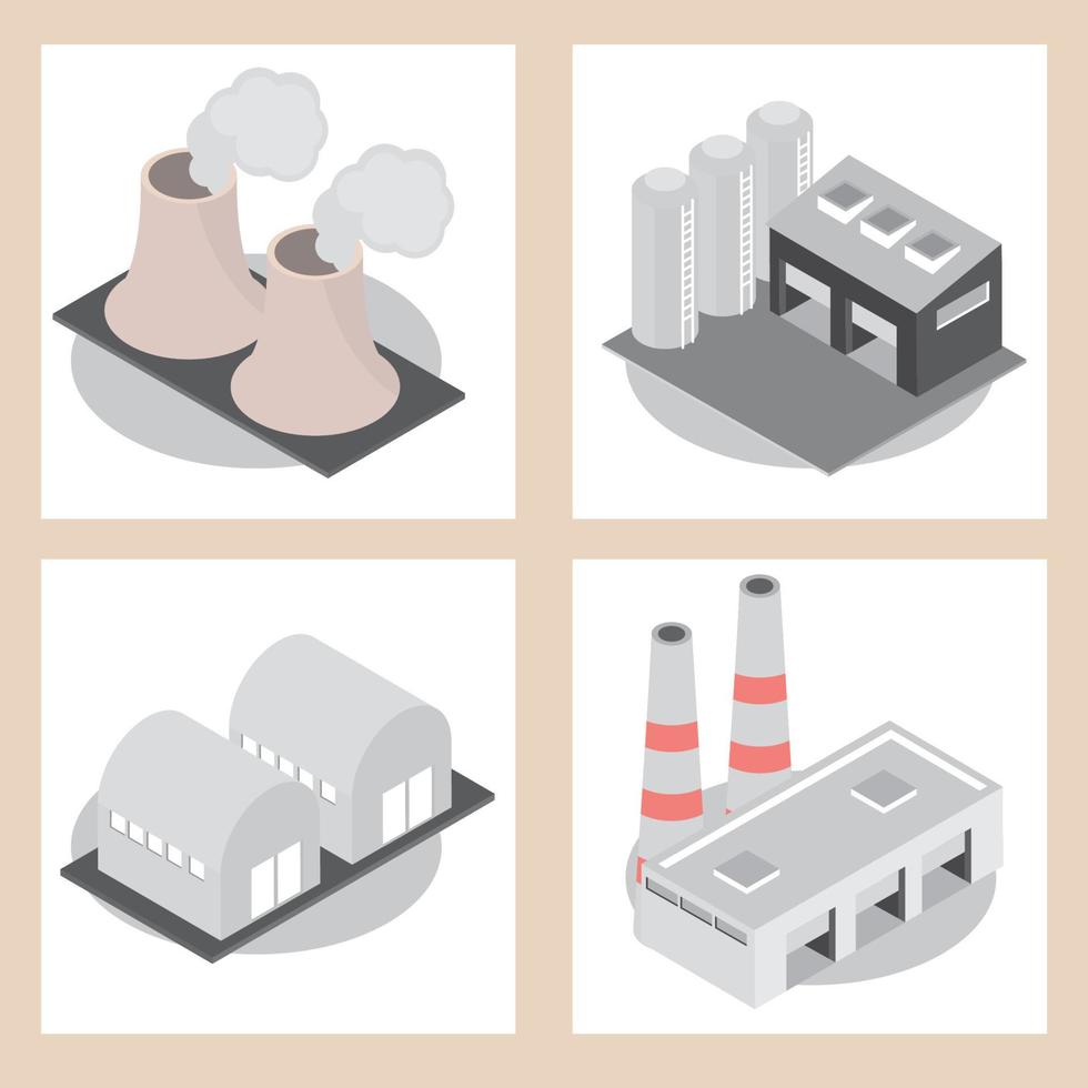 industrial buildings construction vector