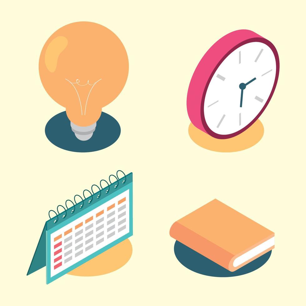 icons isometric education vector