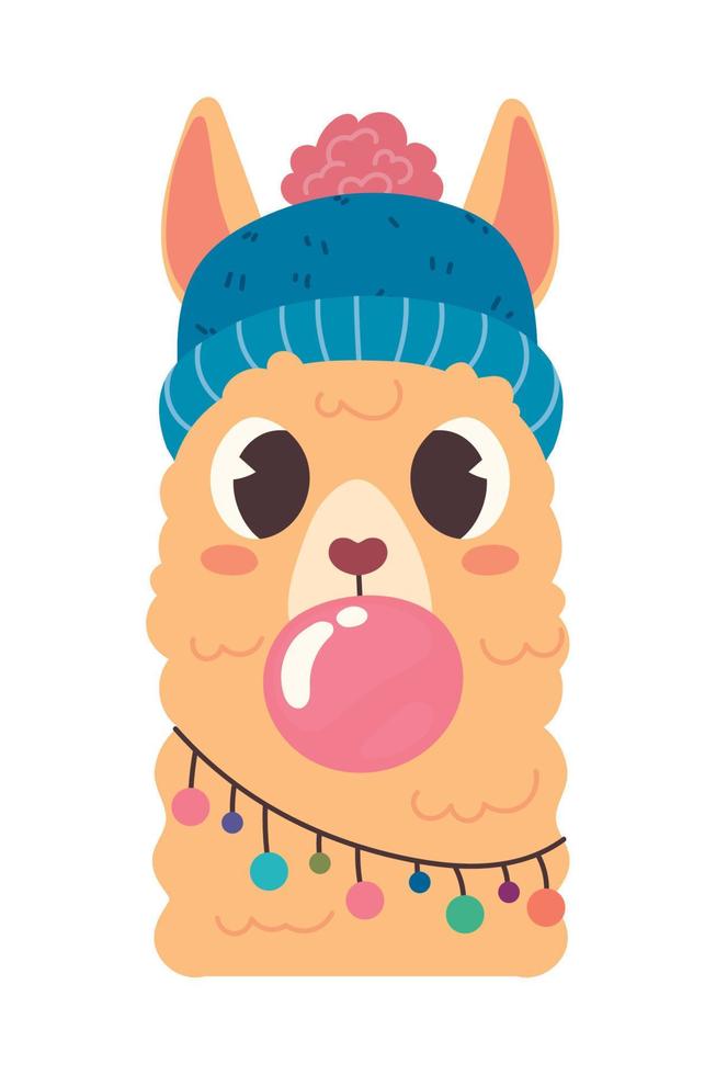 llama con chicle vector