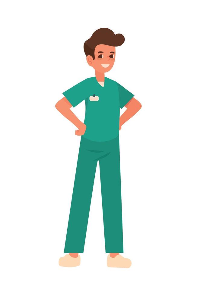 nurse man profession vector