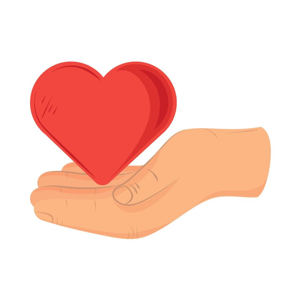 charity, hand with a heart vector