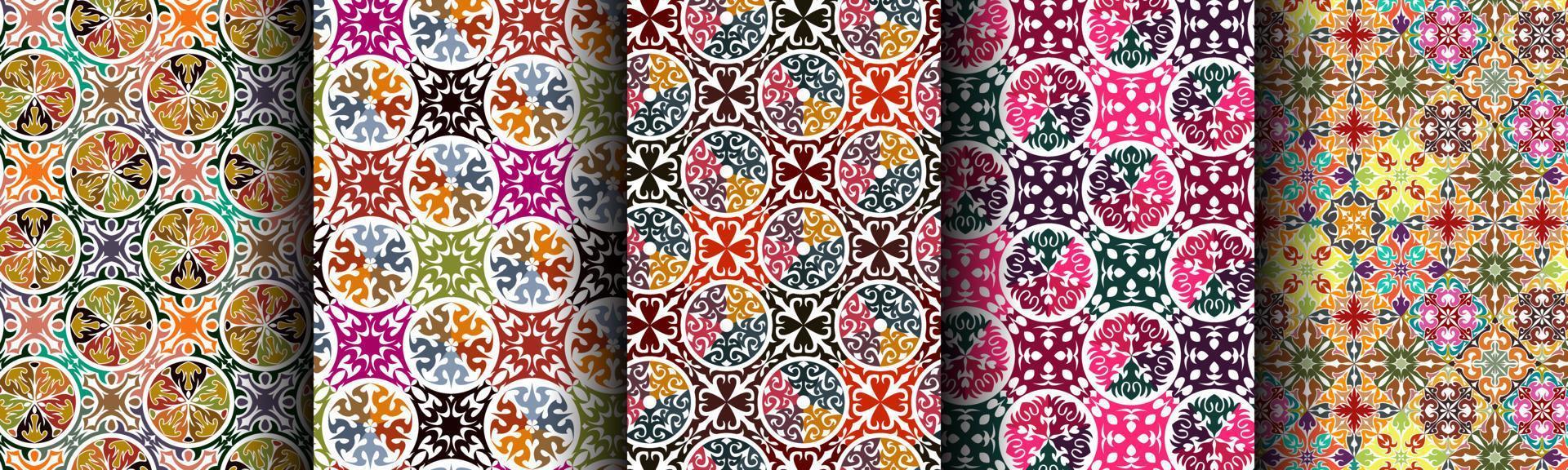 bundle abstract ethnic background dynamic pattern vector
