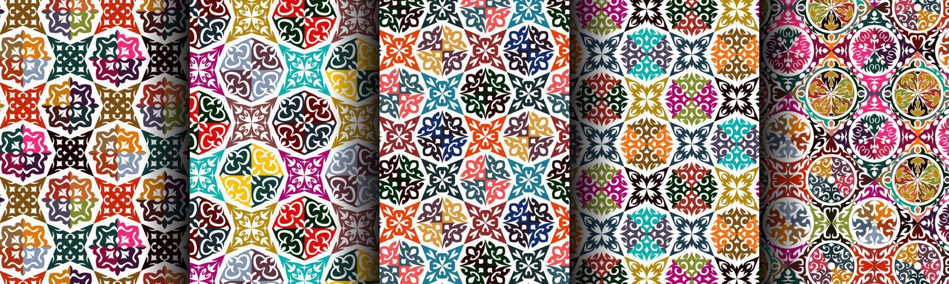 bundle abstract ethnic background dynamic pattern vector