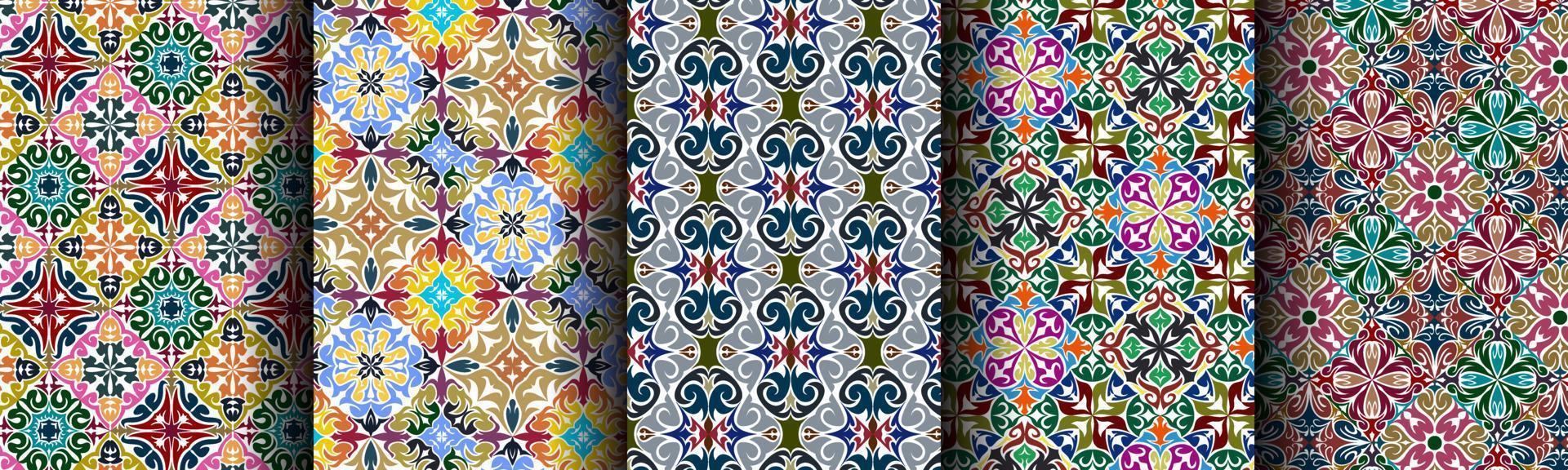 bundle abstract ethnic background dynamic pattern vector