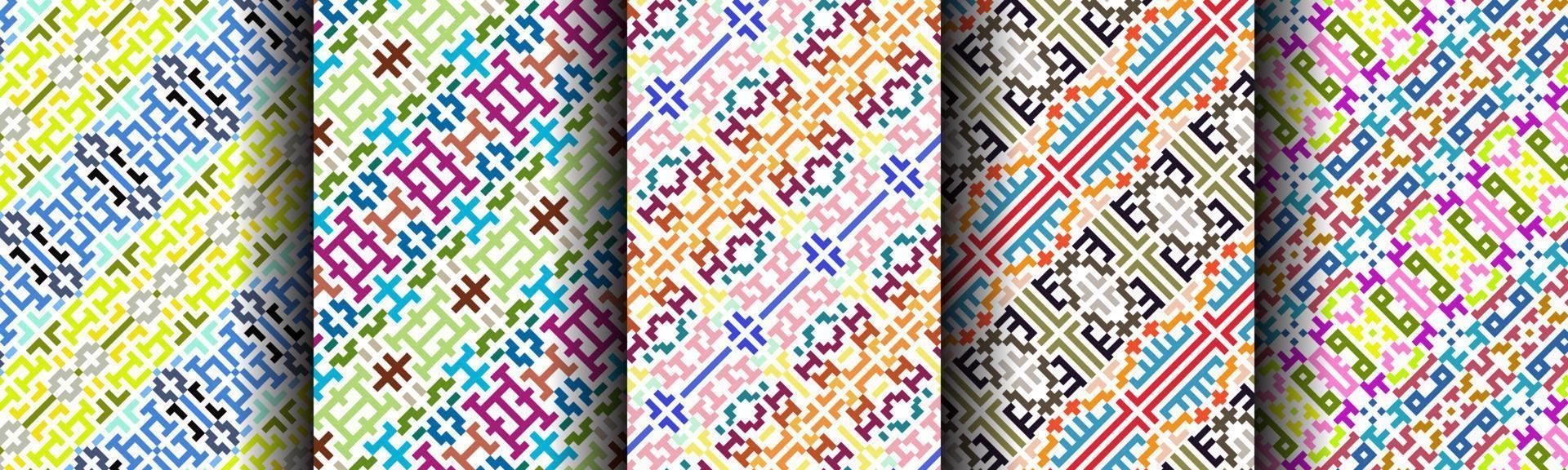 modern ethnic abstract background pattern bundle vector