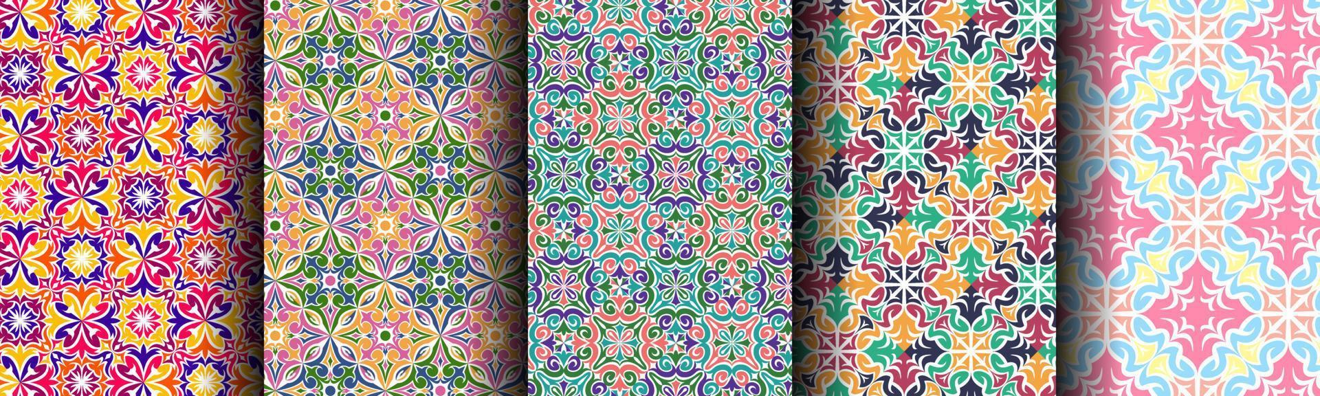 modern ethnic abstract background pattern bundle vector