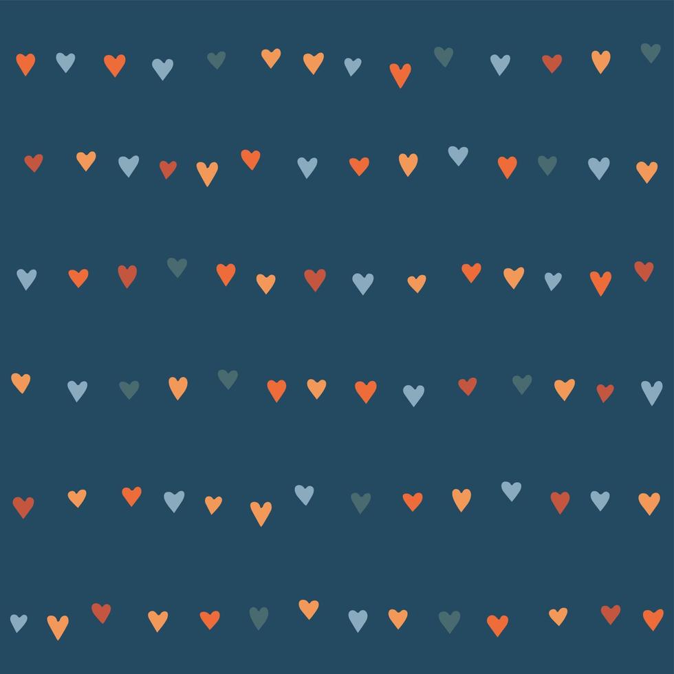 Vector seamless pattern of hand drawn heart icons. Abstract background from cute doodle elements. Trendy texture from decorative colored shapes for fabric design, textiles, carpet