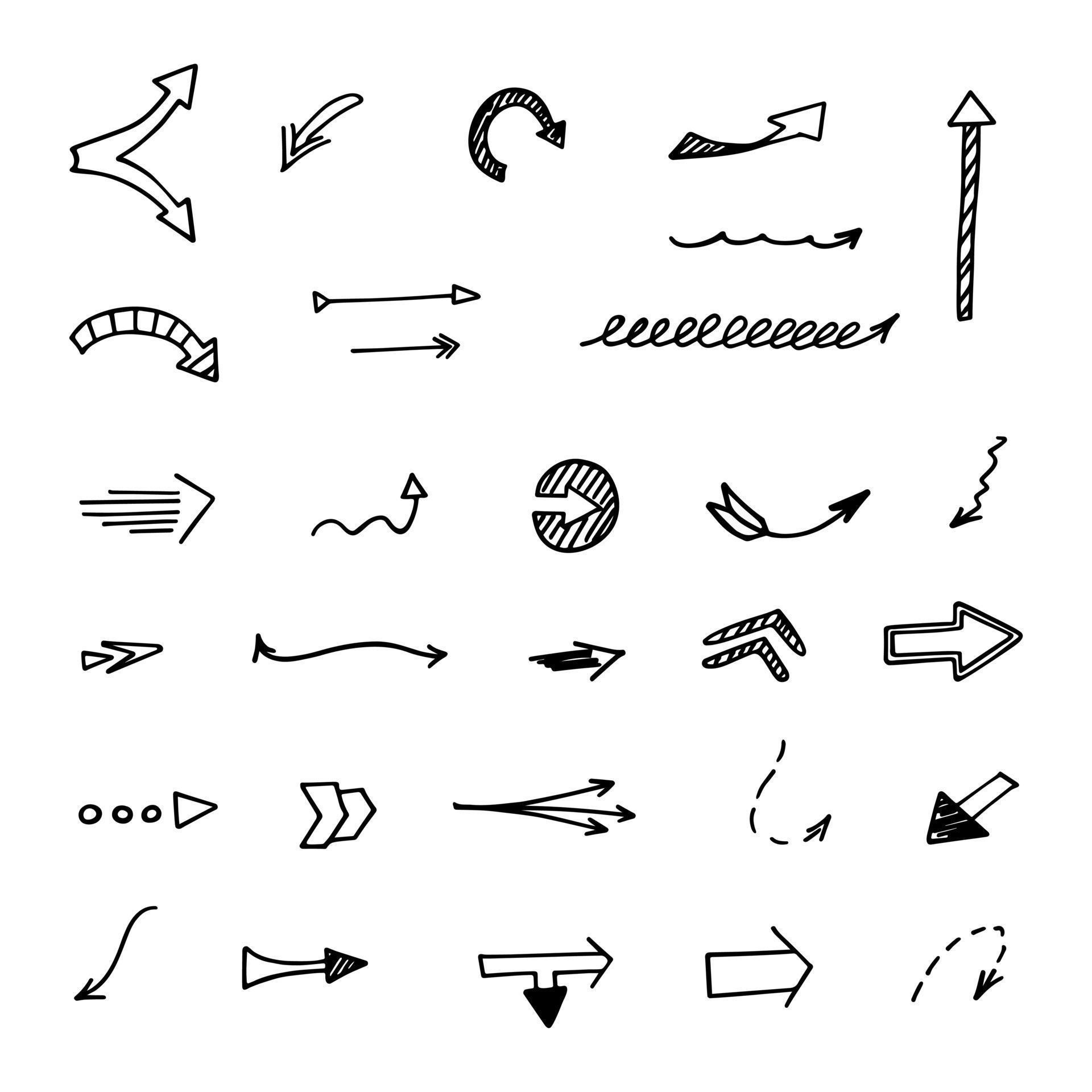 Vector set of hand drawn arrows, elements for presentation 10796653