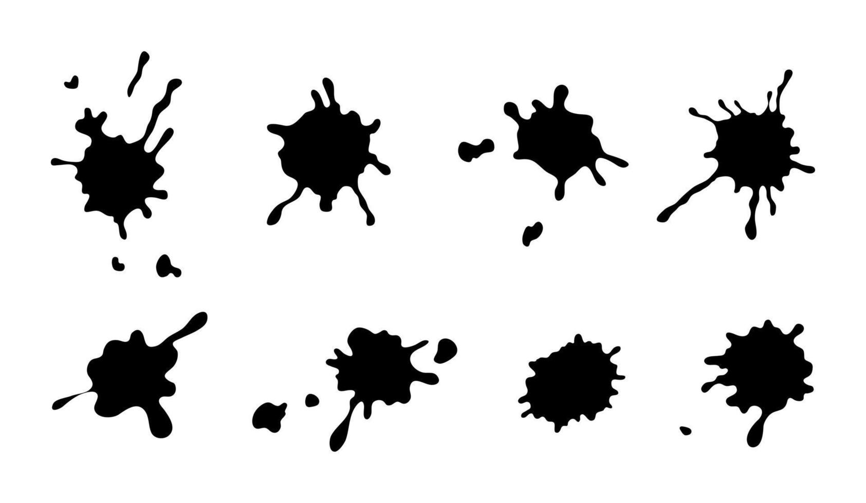 Vector set of ink blots. Grunge design element for decoration