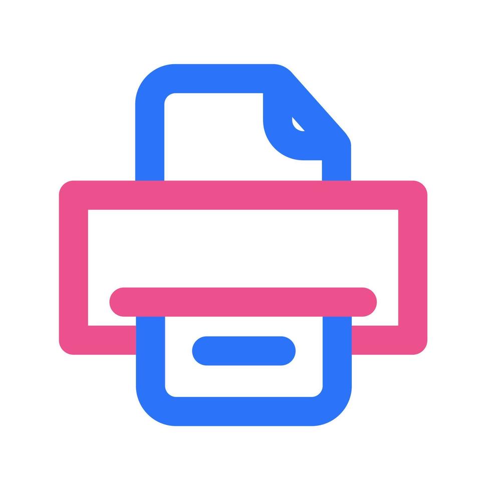 Print File Icon Two Tone Color vector
