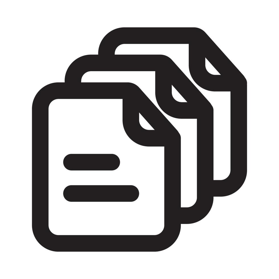 Multiple Files Icon with Outline Style vector