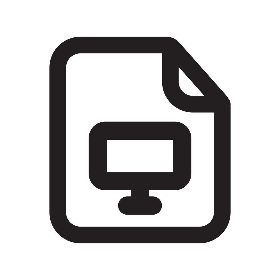 Computer Files Icon with Outline Style vector