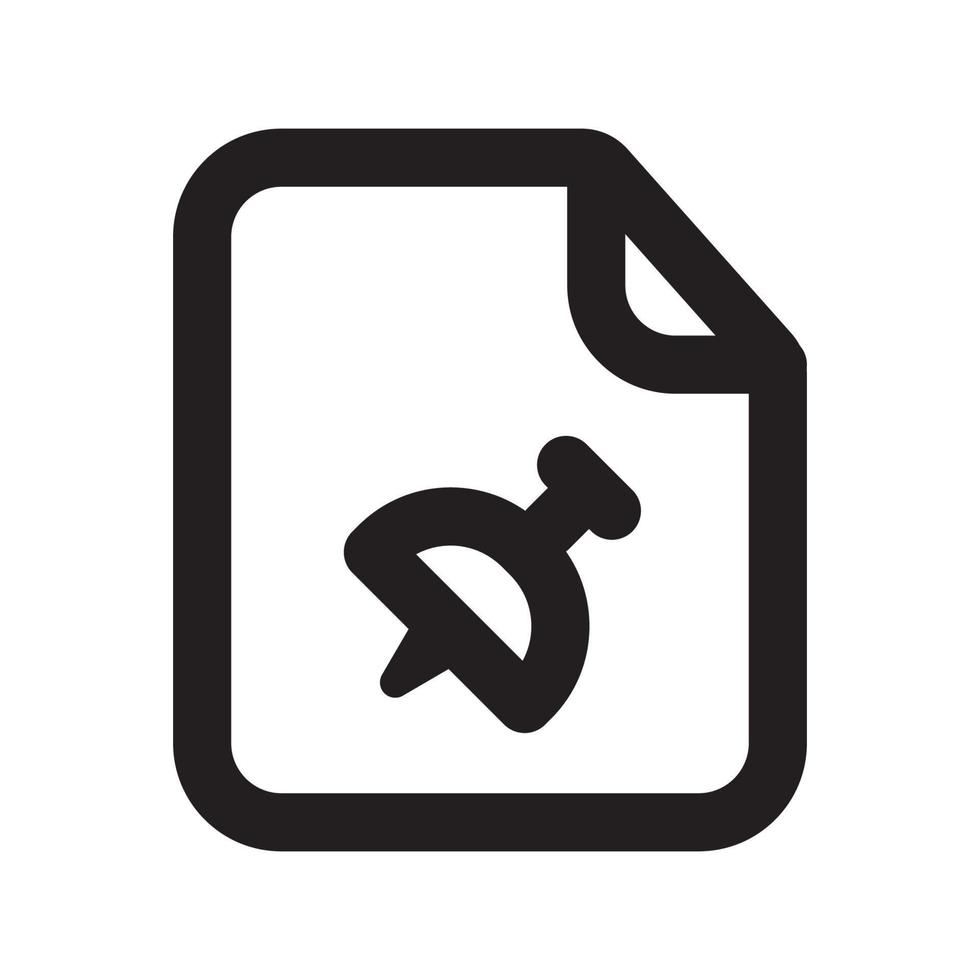 Pinned Files Icon with Outline Style vector