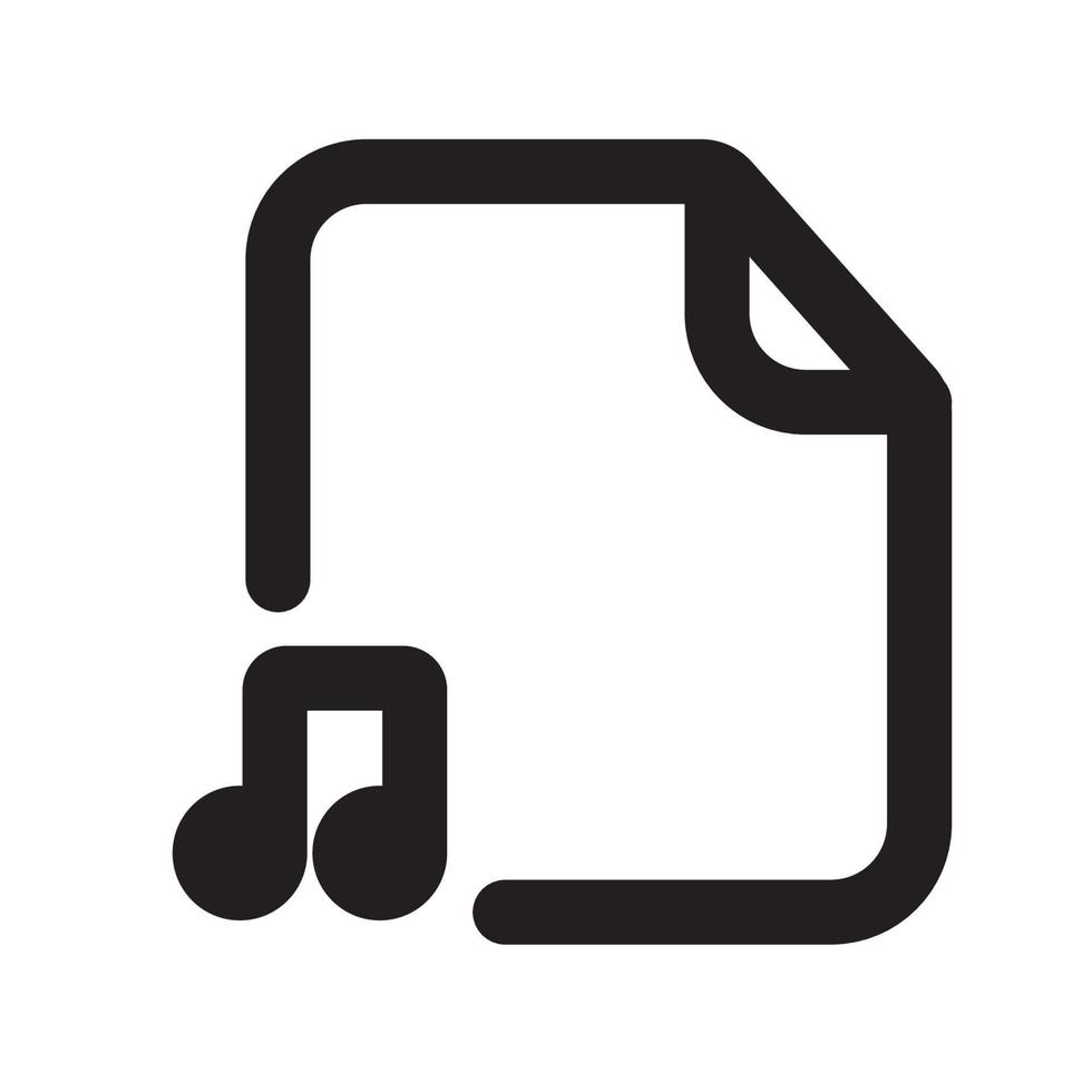 Music File Icon with Outline Style vector