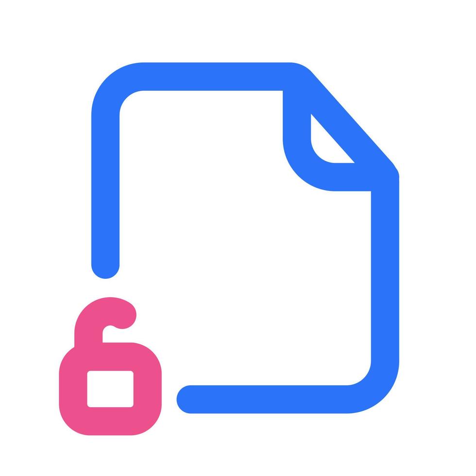 Unlock Files Icon Two Tone Color vector