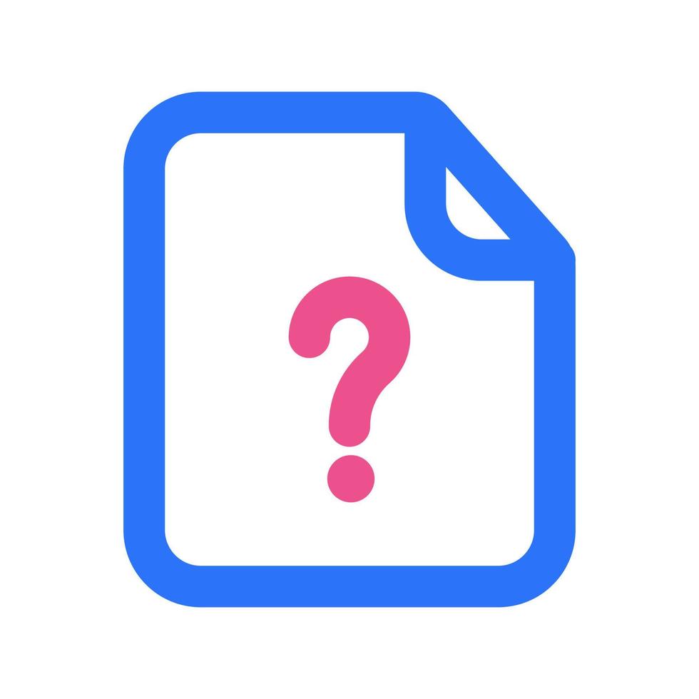 Unknown Files Icon Two Tone Color vector