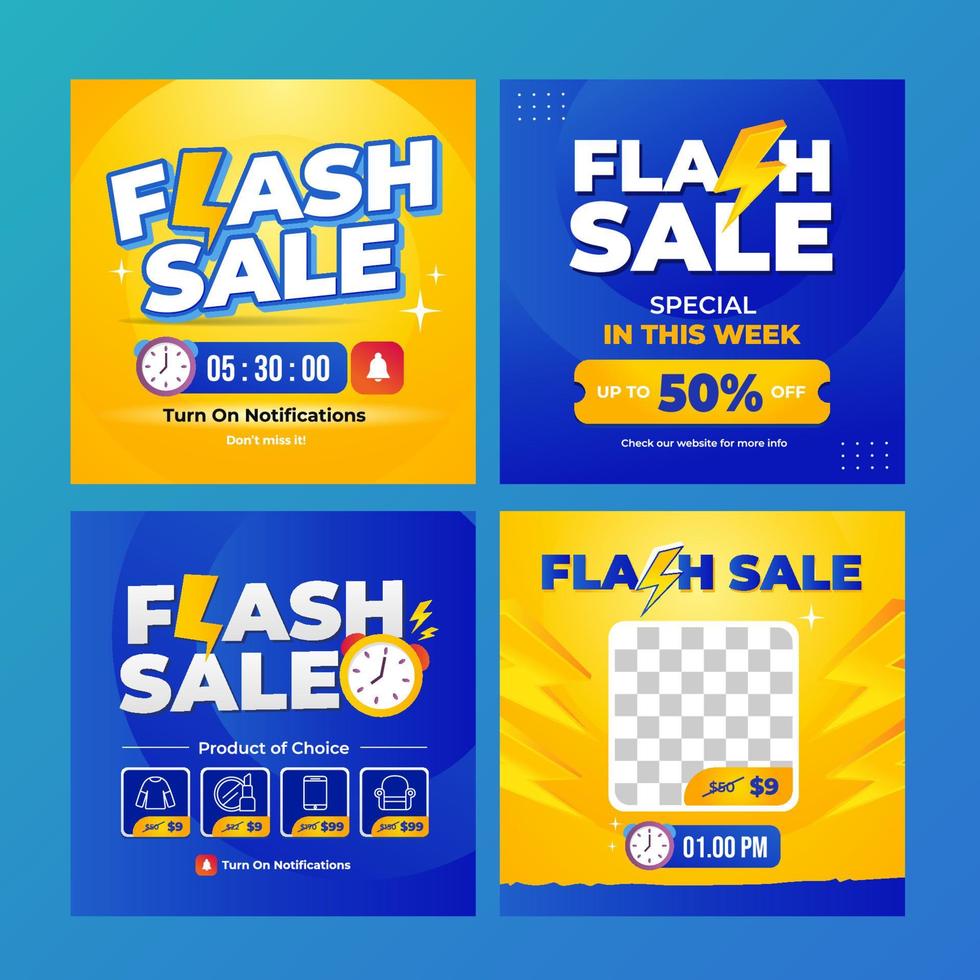 Flash Sale Social Media vector