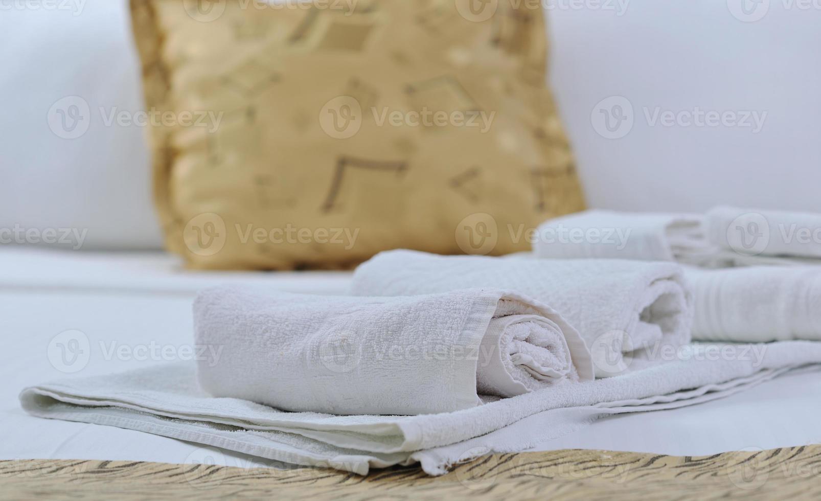 towels in hotel room photo