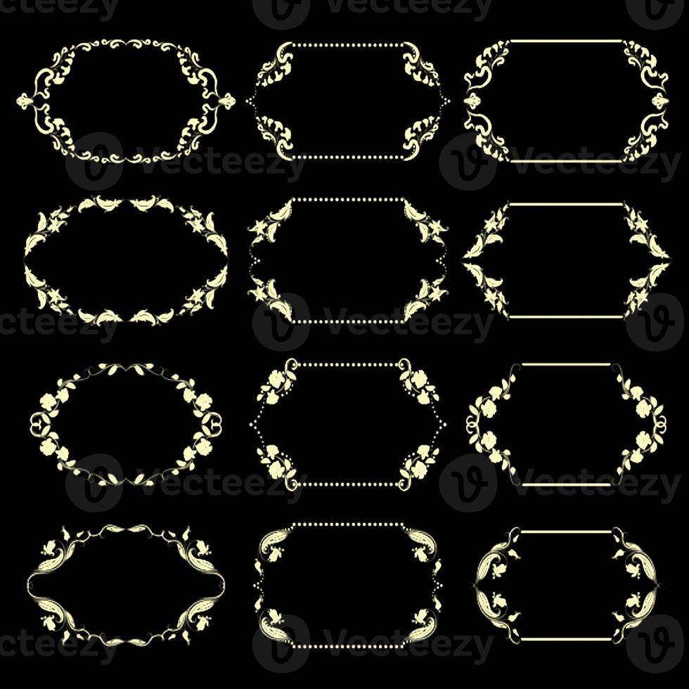 Illustration set of ornate frames photo