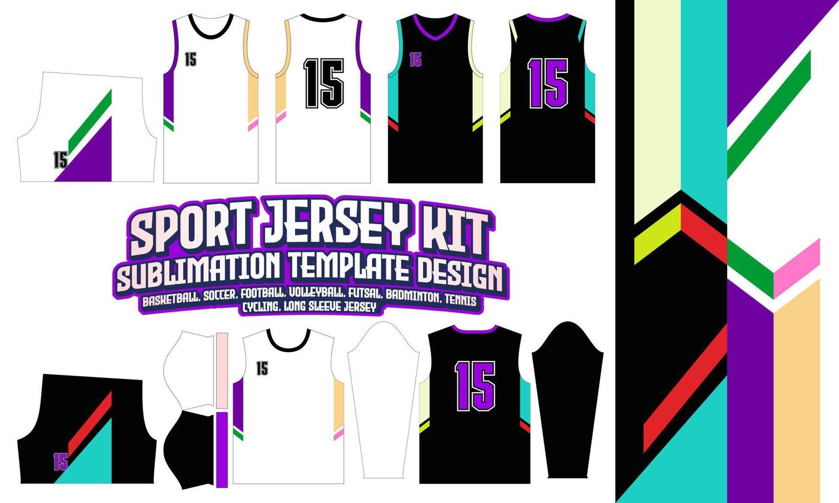 Sport Jersey Printing Design pattern 102 Sublimation Soccer Football Badminton vector