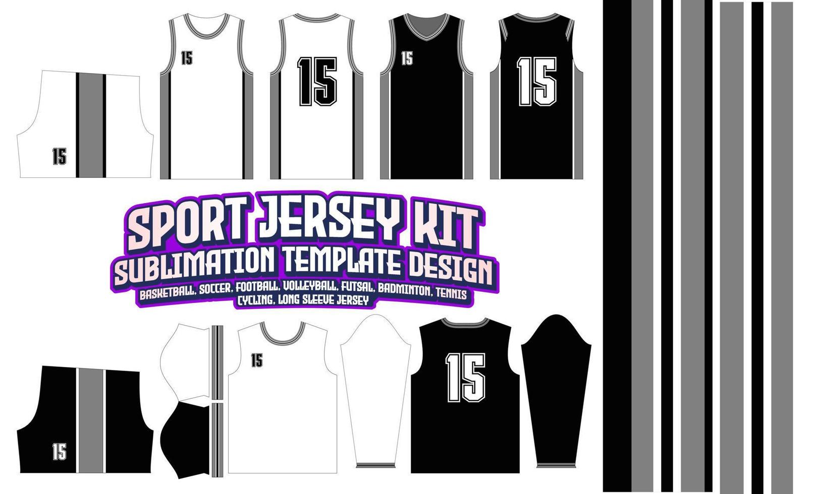 Sport Jersey Printing Design pattern 109 Sublimation Soccer Football Badminton vector