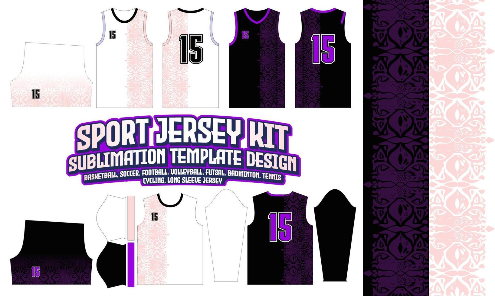 Sport Jersey Printing Design pattern 101 Sublimation Soccer Football Badminton vector