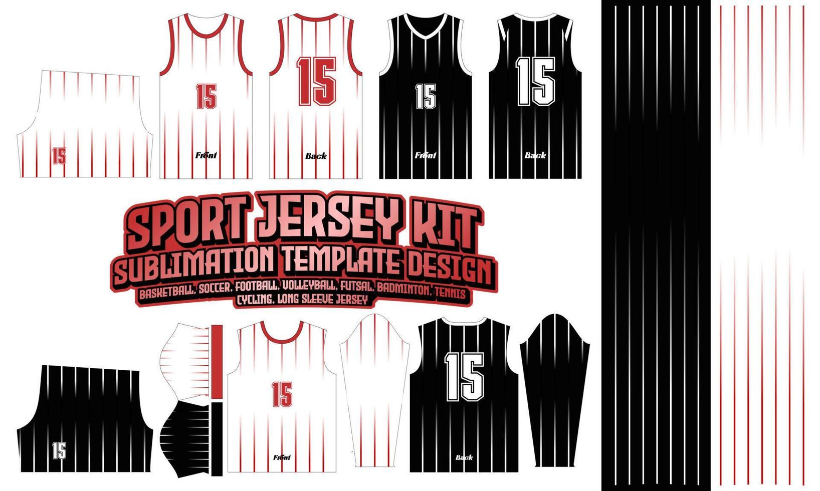 Sport Jersey Stripe Printing pattern 67 Sublimation for Soccer Football Esport Basketball Design vector