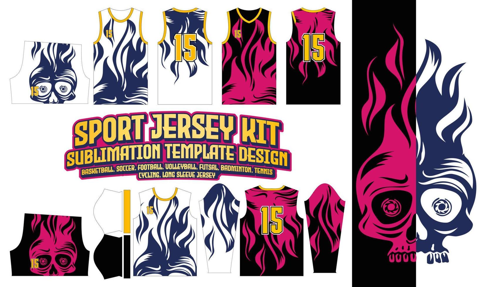 Sport Jersey Printing Design pattern 97 Sublimation Soccer Football Badminton vector