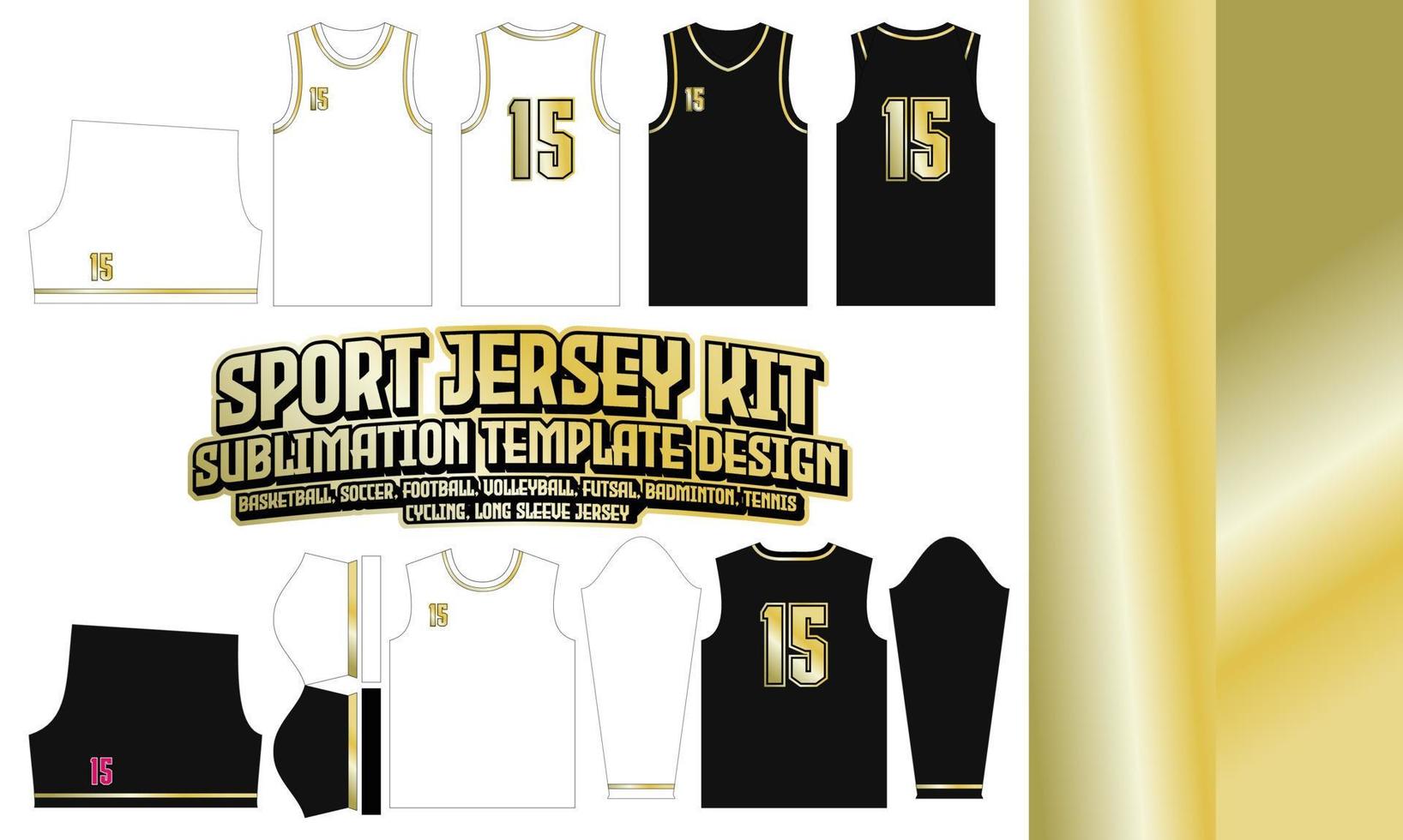 Sport golden Jersey Printing pattern 92 Sublimation for Soccer Football Esport Basketball Design vector