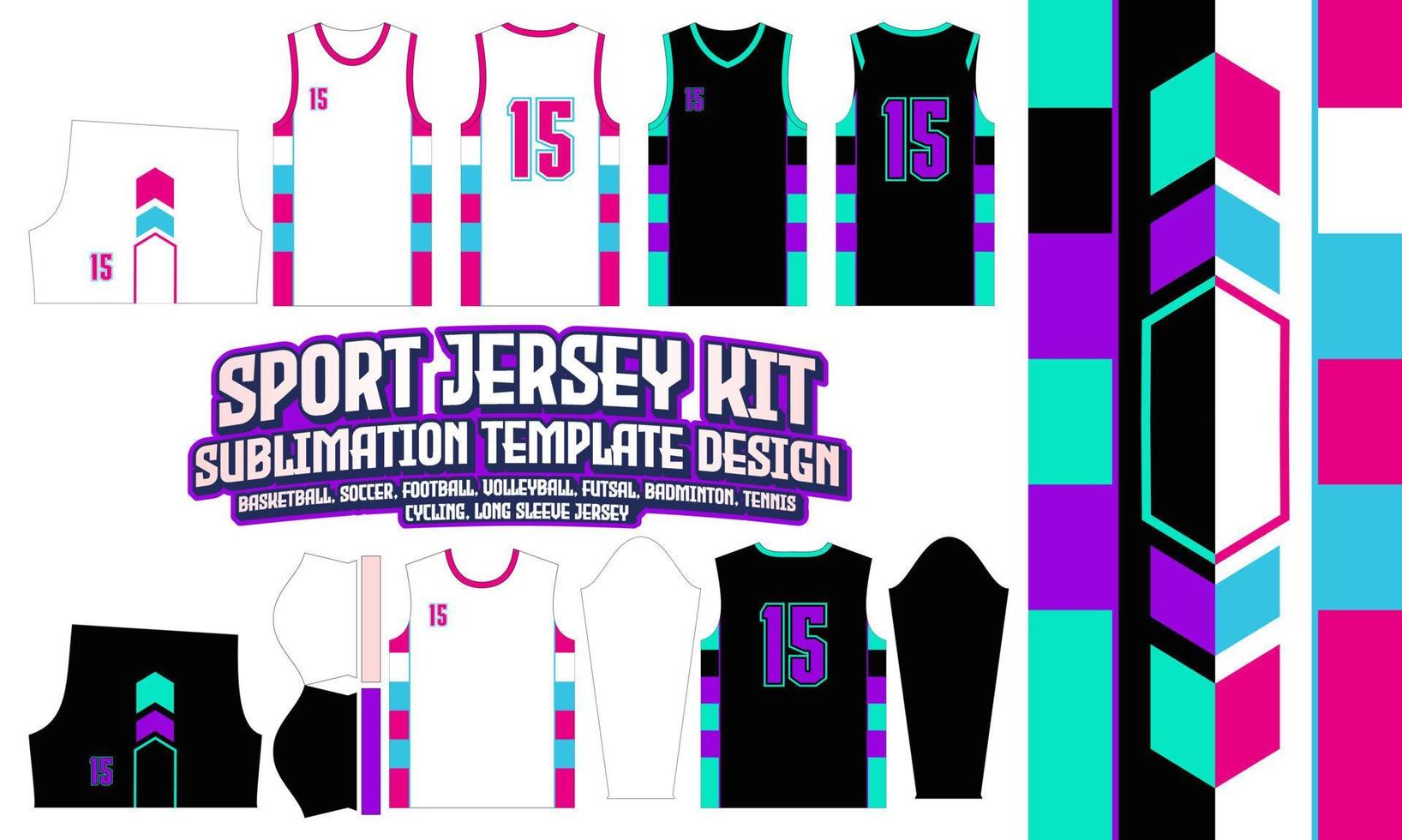 Sport Jersey Printing Design pattern 103 Sublimation Soccer Football Badminton vector