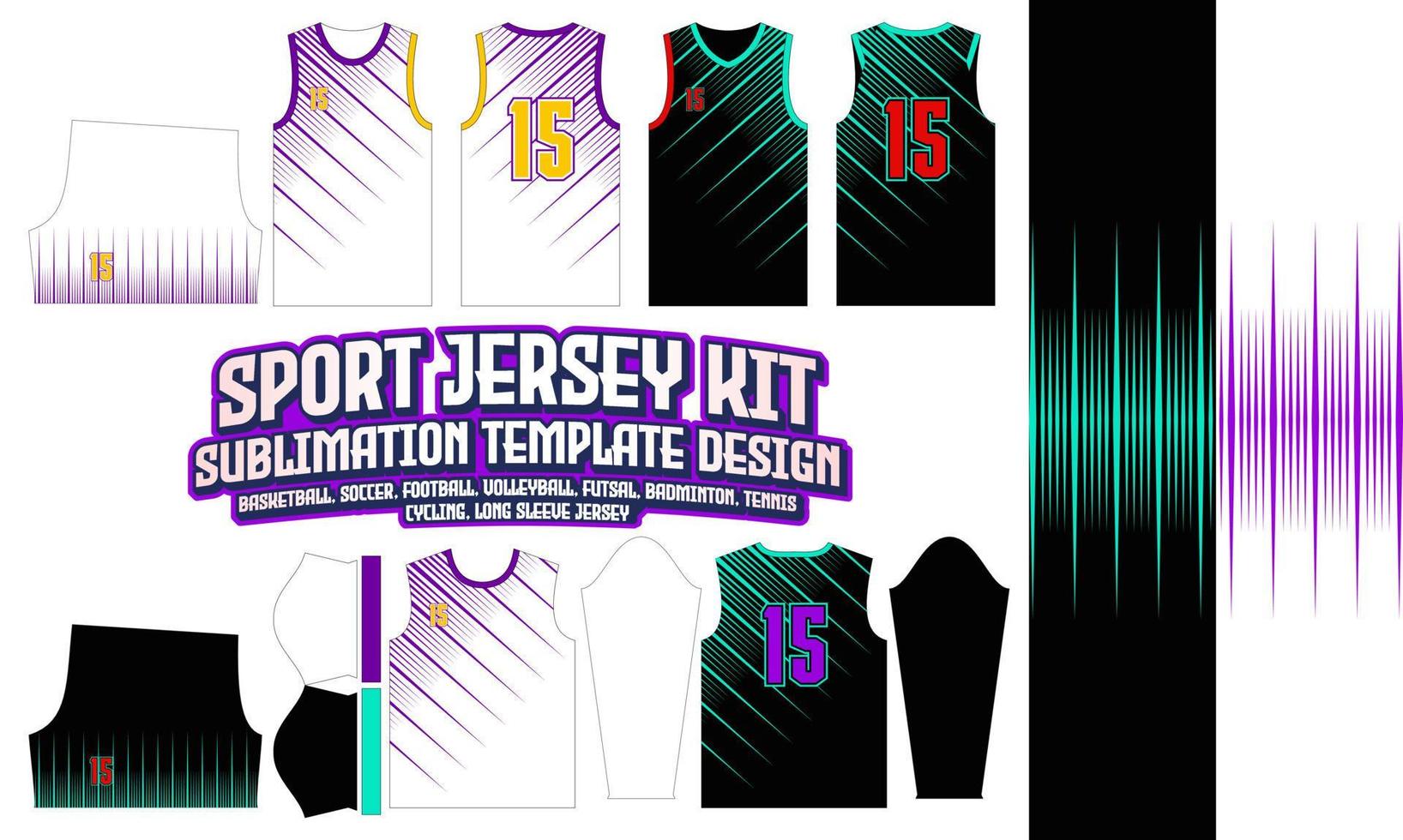Sport Jersey Printing Design pattern 106 Sublimation Soccer Football Badminton vector