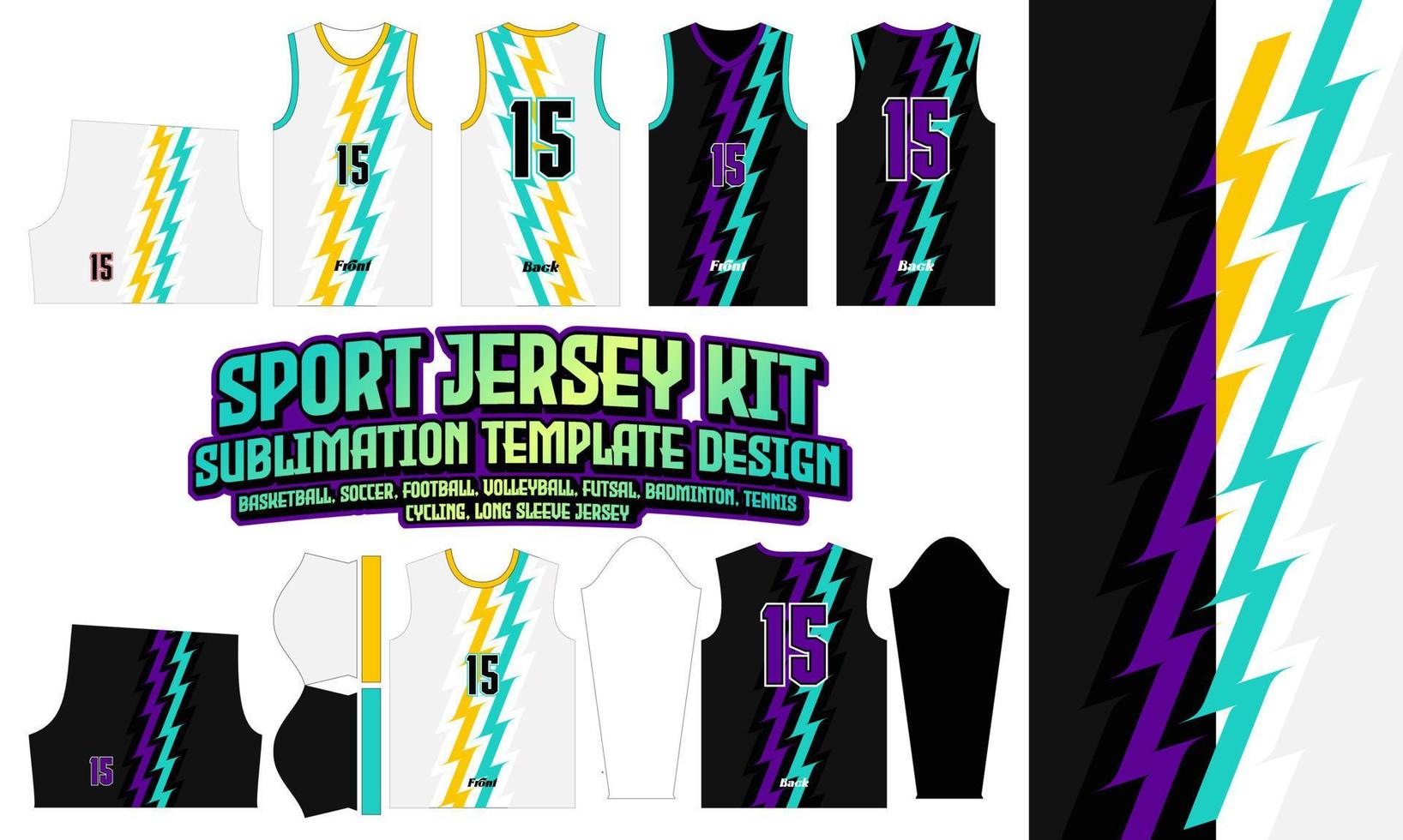 Sport Jersey Lightning Bolt Printing pattern 79 Sublimation for Soccer Football Esport Design vector