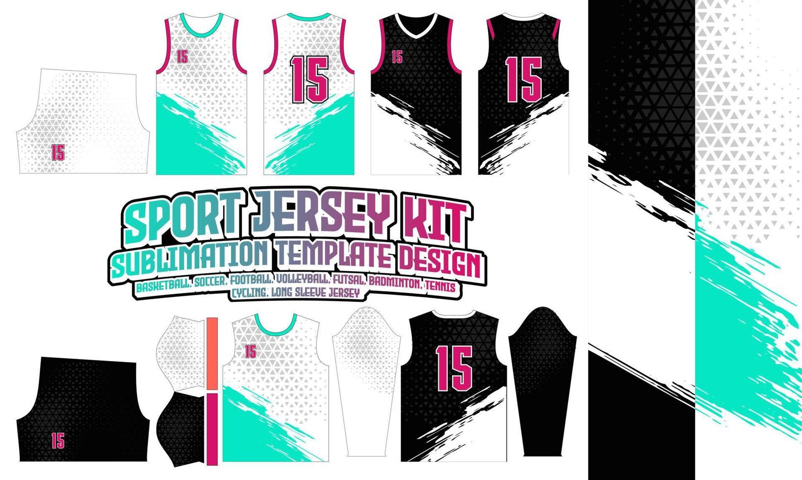 patrón de impresión de camiseta deportiva 91 sublimación para fútbol fútbol esport diseño de baloncesto vector