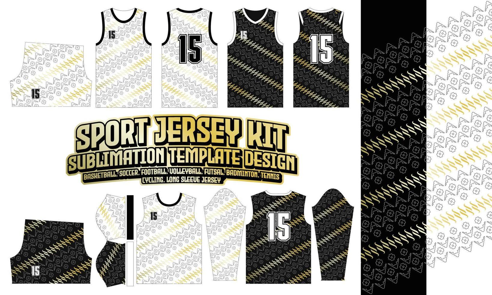 patrón de impresión de jersey 94 sublimación para fútbol fútbol esport diseño de baloncesto vector