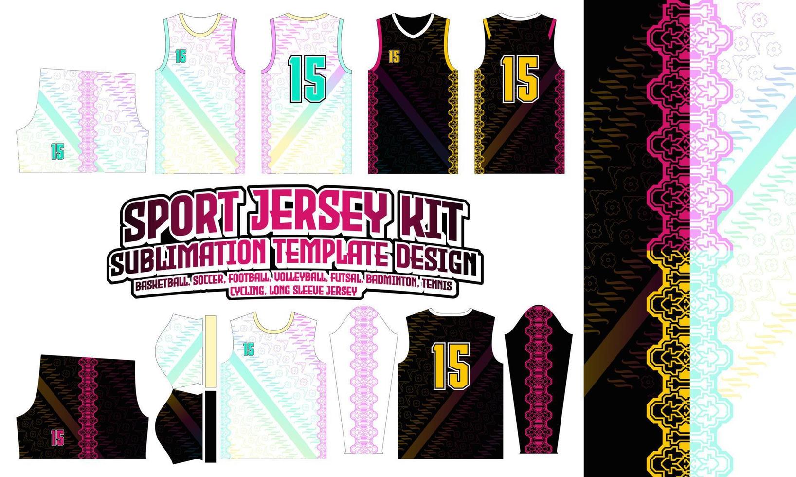 Sport Jersey Printing Design pattern 96 Sublimation Soccer Football Badminton vector