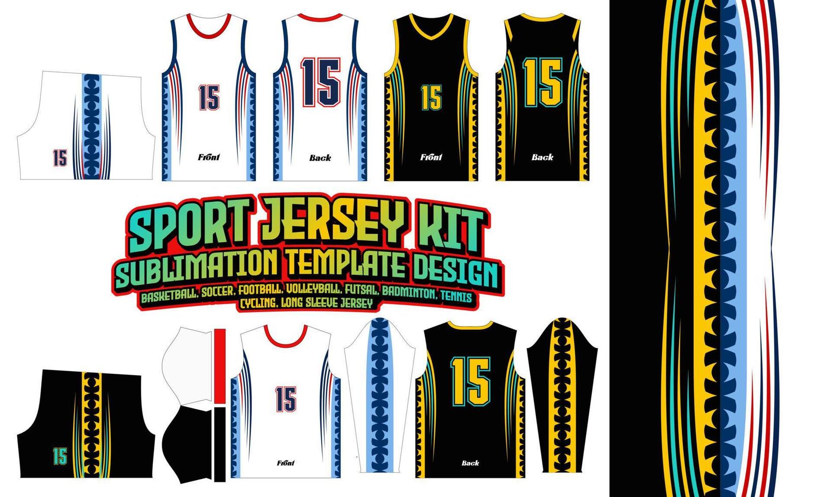 Sport Jersey Printing pattern 72 Sublimation for Soccer Football Esport Basketball Design vector