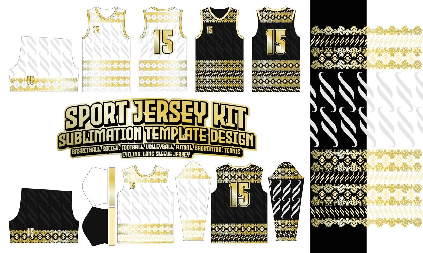 Sport Jersey Printing pattern 93 Sublimation for Soccer Football Esport Basketball Design vector