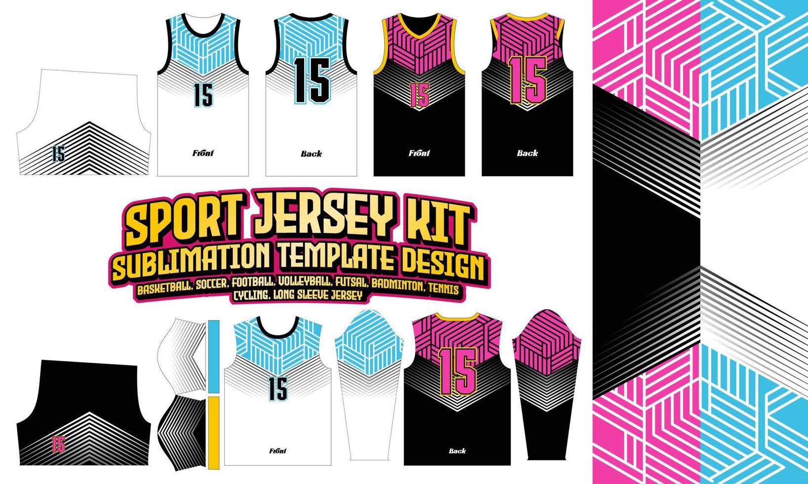 patrón de impresión de jersey geométrico deportivo 84 sublimación para fútbol fútbol esport diseño de baloncesto vector