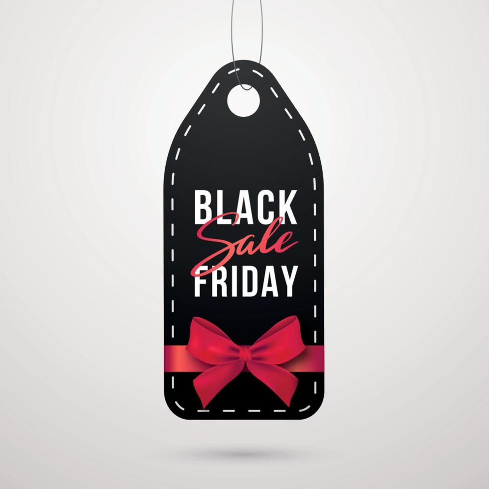 Black Friday Sale tag with rope. vector