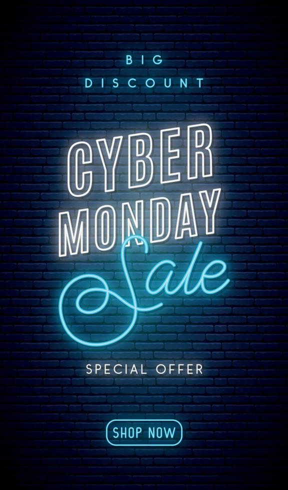 Cyber Monday no signboard. vector