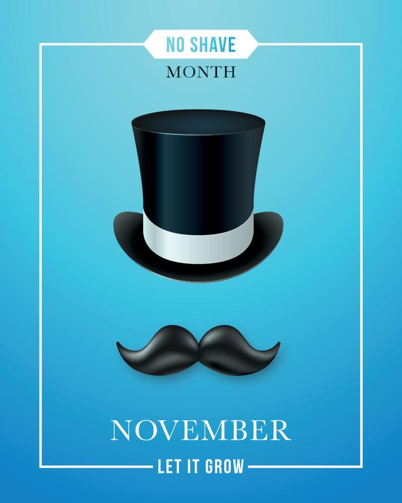 November no shave month Poster. vector